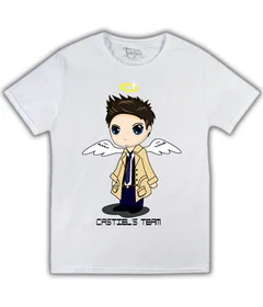 Прикольные футболки: castiels team белая